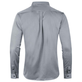 Men's Solid Slim Fit Bamboo Fiber Casual Formal Shirt