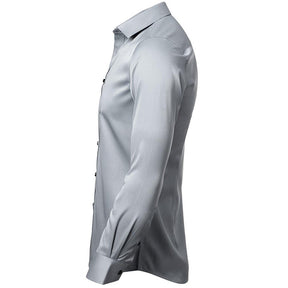 Men's Solid Slim Fit Bamboo Fiber Casual Formal Shirt