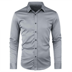 Men's Solid Slim Fit Bamboo Fiber Casual Formal Shirt