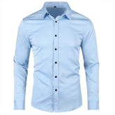 Men's Solid Slim Fit Bamboo Fiber Casual Formal Shirt