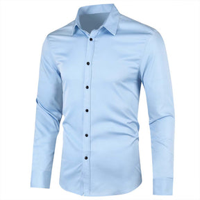 Men's Solid Slim Fit Bamboo Fiber Casual Formal Shirt