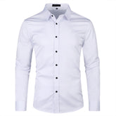 Men's Solid Slim Fit Bamboo Fiber Casual Formal Shirt