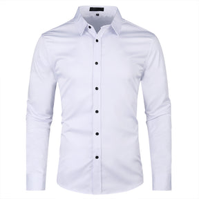 Men's Solid Slim Fit Bamboo Fiber Casual Formal Shirt