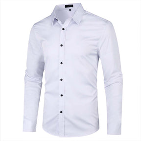 Men's Solid Slim Fit Bamboo Fiber Casual Formal Shirt