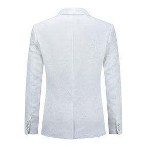 Paisley Suit 2-Piece Slim Fit Print Suit White