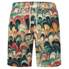 2-Piece Peacock Feather Print Style Summer Suit