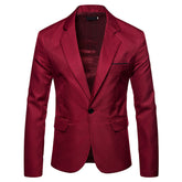 Men's Casual Slim Fit Jacket Daily Blazer Coat Tops Red