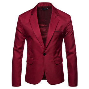 Men's Casual Slim Fit Jacket Daily Blazer Coat Tops Red