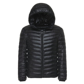 Hooded Lightweight Water-Resistant Jacket Black