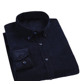 Men's Square Collar Solid Color Autumn Thickened Shirt Navy