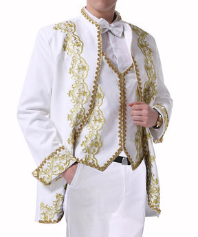 3-Piece Men's Royal Style Fashion Suits Tuxedo Wedding White