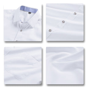 Men's Dress Shirt Slim Fit Button Down Stripe Checked Shirt