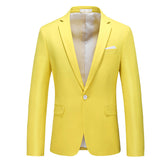 Fashion Jakcket One Button Casual Blazer Yellow