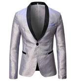 Magic Silver Tuxedo Jacket Luxury Prom Blazer