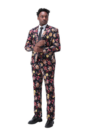 Classy Burgundy Two Piece Mens Suits with Black Lapel – Ballbella