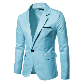 Men's Casual Slim Fit Jacket Daily Blazer Coat Tops Light Blue