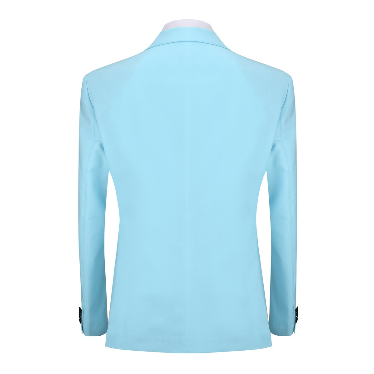3 Piece Men's Suits One Button Slim Fit Peaked Lapel Tuxedo Light Blue