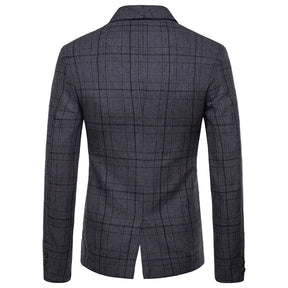 Modern Fit Plaid Dark Grey Leisure Blazer