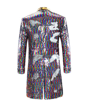 Slim Fit Motley Shiny Sequin Coat 2 Styles