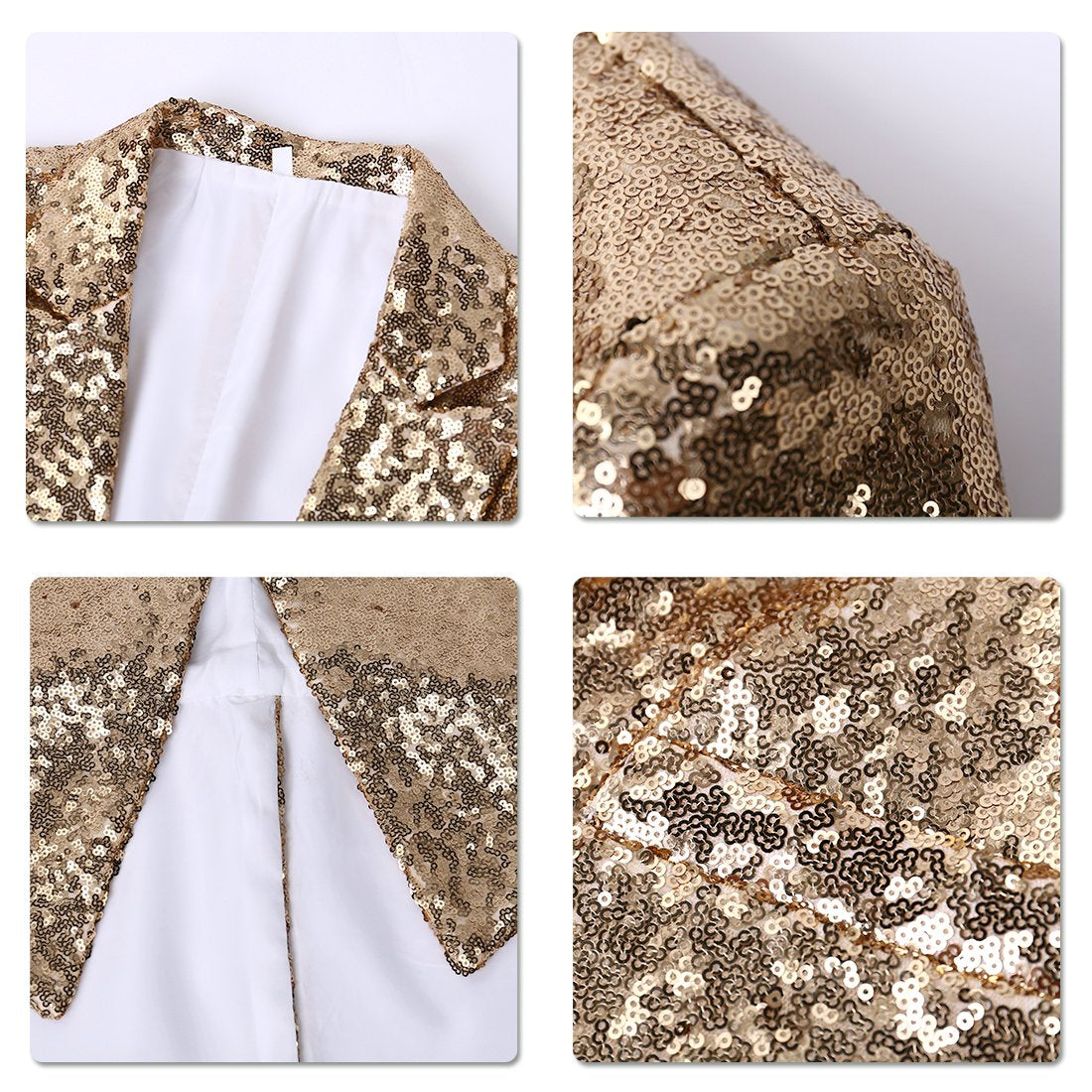 Gold Shiny Sequin Party Swallowtailed Coat