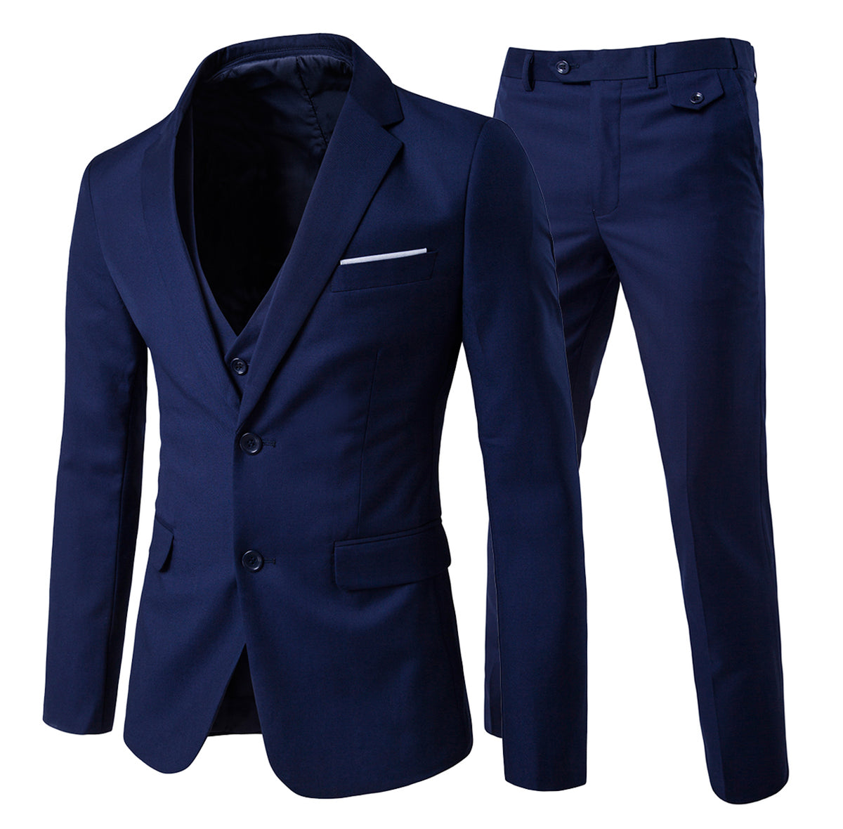 3-Piece Notched Lapel Casual Suit 9 Colors - Cloudstyle