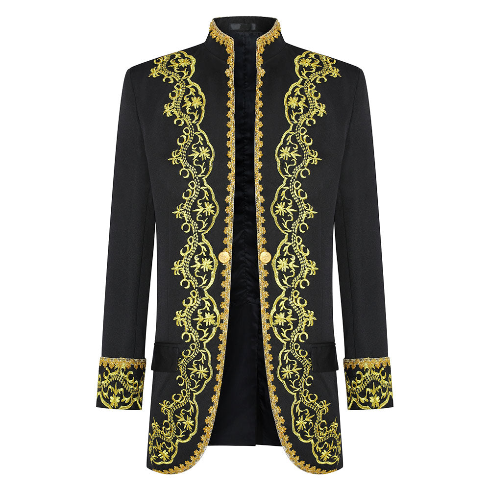 3-Piece Men's Royal Style Fashion Suits Tuxedo Wedding Black
