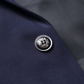 Men's Printed Single Breasted Slim Fit Blazer Blue