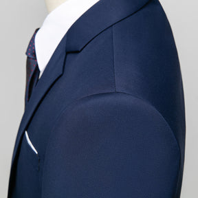 Men's Two-Button Back Slit Lapel Collar 3-Piece Suit Navy