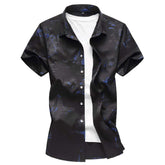 Slim Fit Pattern Printed T-Shirt Black