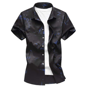 Slim Fit Pattern Printed T-Shirt Black