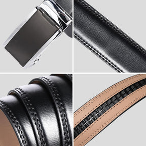 Mens Genuine Leather Dress Belt Black