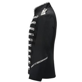 Modern Fit Royal Silver Leash Black Blazer