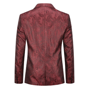 Men's Palace Dark Pattern One Button Blazer Red