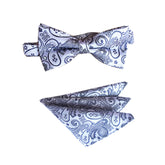 Paisley Skinny Bow Tie Set 13 Styles - Cloudstyle
