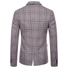 Modern Fit Plaid Coffee Leisure Blazer