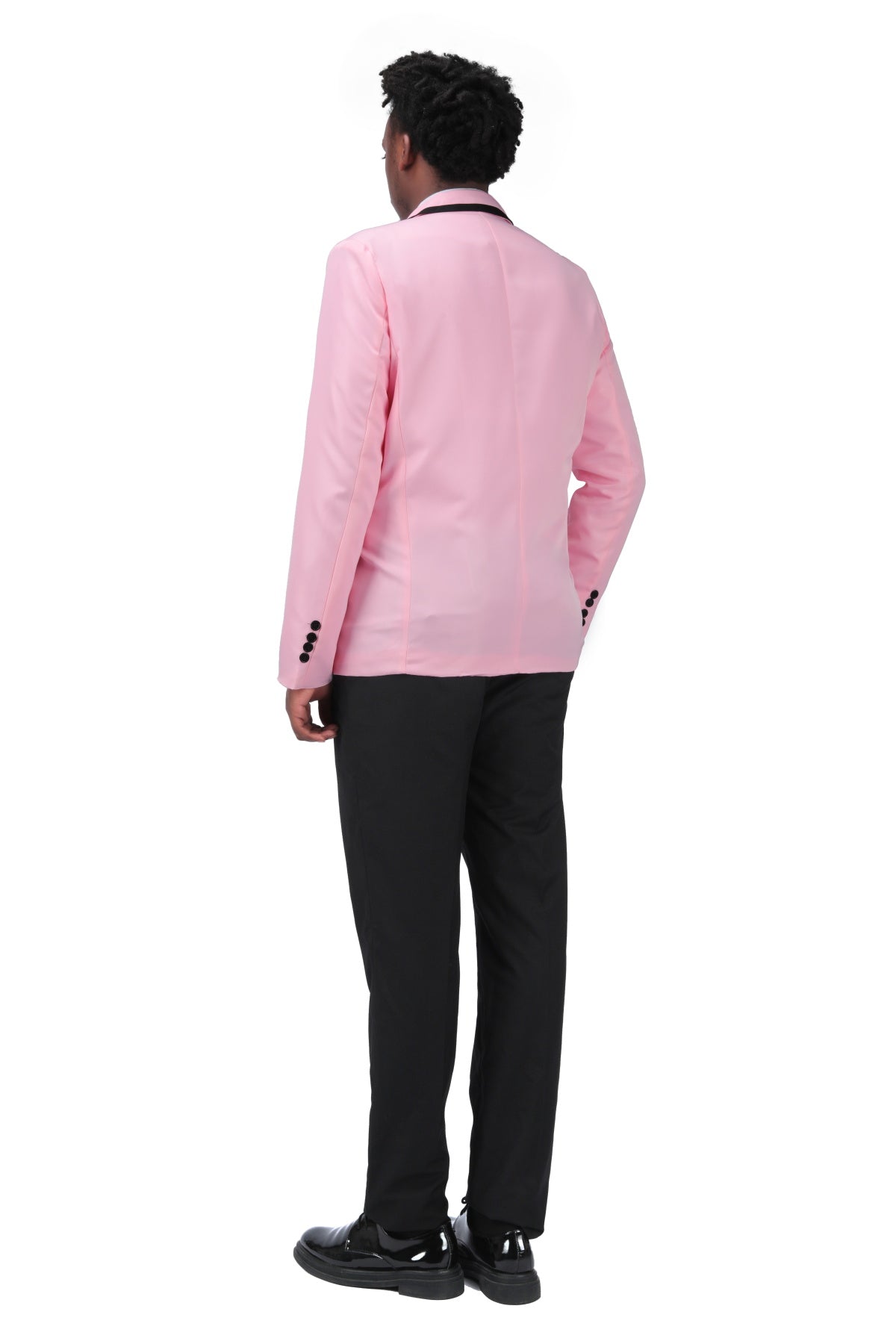 Men's One Button Solid Color Casual Blazer Pink