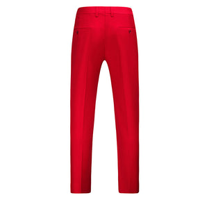 Red Modern Fit Straight Leg Classic Dress Pants