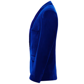 Slim Fit 2-Piece Blue Pleuche Velvet Tuxedo Suit