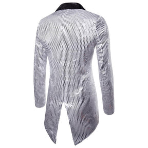 Silver Sequin Decorated Swallowtail Coat