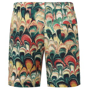 2-Piece Peacock Feather Print Style Summer Suit