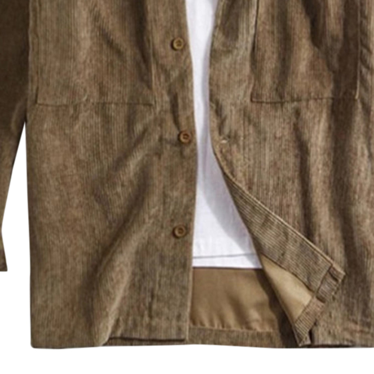 Men's Solid Color Lapel Velvet Shirt Brown