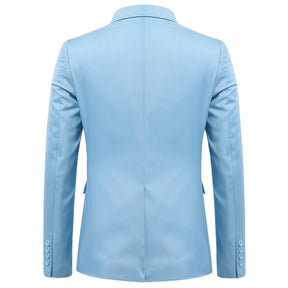 Mens Solid Color One Button Single Breasted Blazer Baby Blue