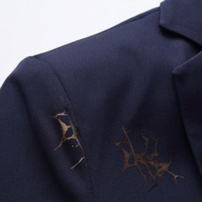 Men's Printed Single Breasted Slim Fit Blazer Blue