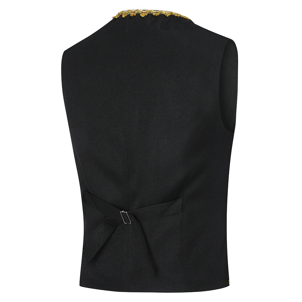 3-Piece Men's Royal Style Fashion Suits Tuxedo Wedding Black