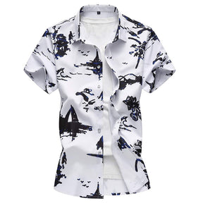Slim Fit Pattern Printed T-Shirt White