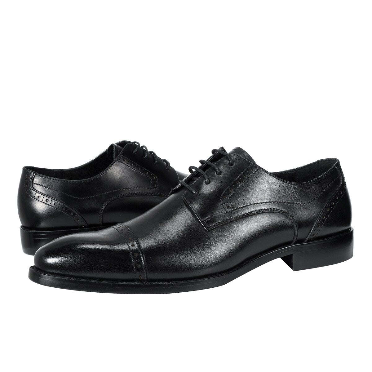 Men's Three Joint Business Formal Breathable British Leather Shoes Black