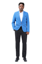 Men's Suit Jacket Slim Fit Coat Business Daily Blazer Sky Blue