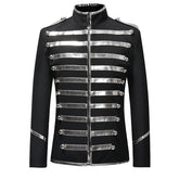 Modern Fit Royal Silver Leash Black Blazer