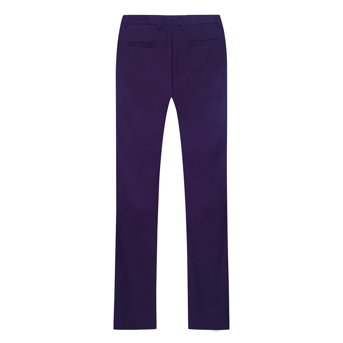 Purple Flat Front Straight-Fit Suit Dress Pant