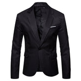 Men's Casual Slim Fit Jacket Daily Blazer Coat Tops Black